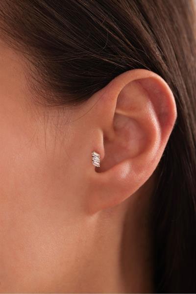 3 Baget Taşlı Lino Tragus Küpe