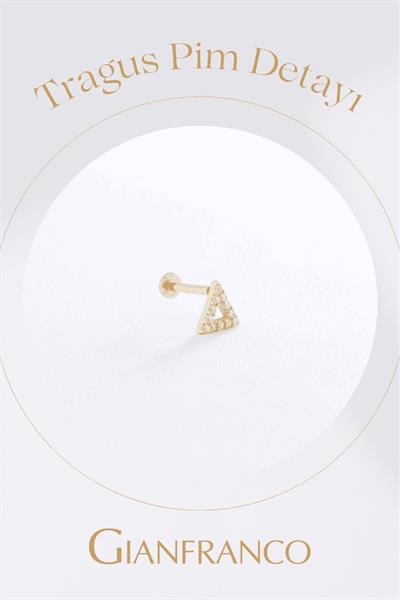 3 Baget Taşlı Lino Tragus Küpe
