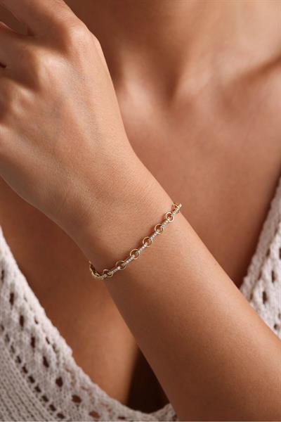 Halka Detaylı Stone 1 Charm Linaetta Bracelet