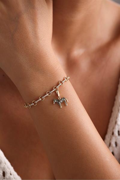 Halka Detaylı Stone 1 Charm Linaetta Bracelet