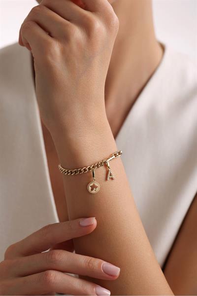Harf Charm & Yıldız Charm Gurmet Portoro Bileklik