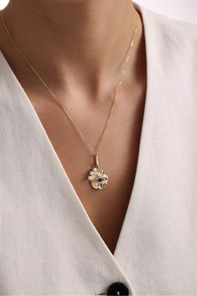 Heritage Pearl & Laciandrt Stone Göz Charm Pendant
