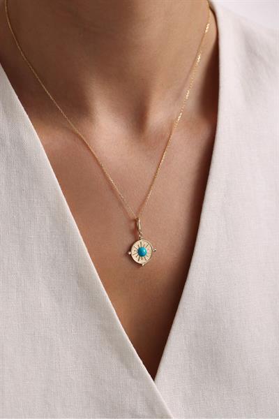 Heritage Mavi Firuze Pusula Charm Pendant