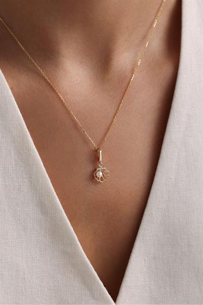 İnci & Deniz Kabuğu Shell Kilitli Charm Kolye Ucu