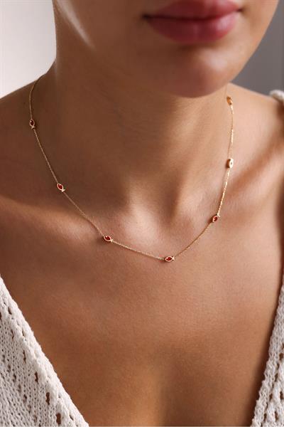 Kırmızı Mineli Balık Kolye