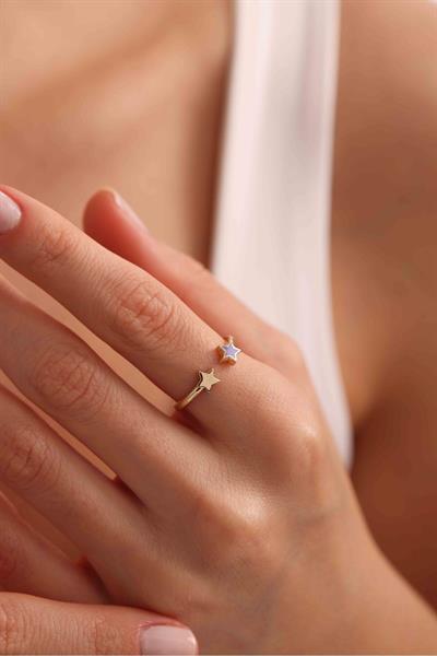 Lila Mineli Yıldız Model Star Yüzük