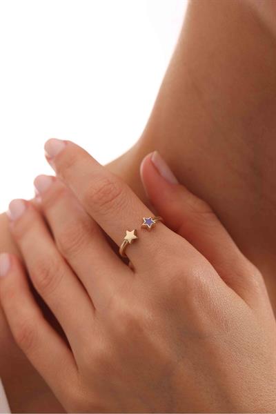 Lila Mineli Yıldız Model Star Yüzük
