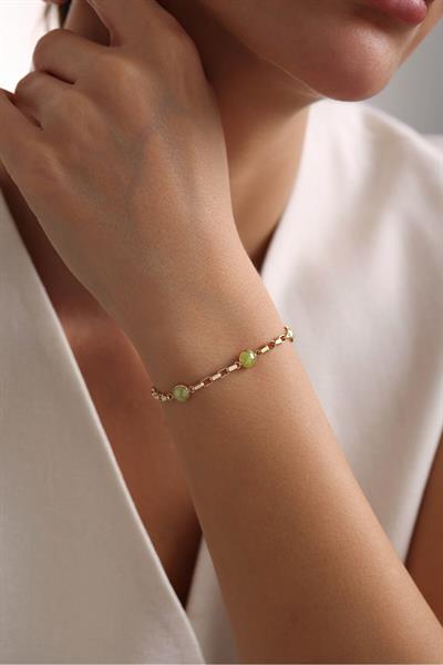 Lime Taşlı Minio Ataş Bileklik