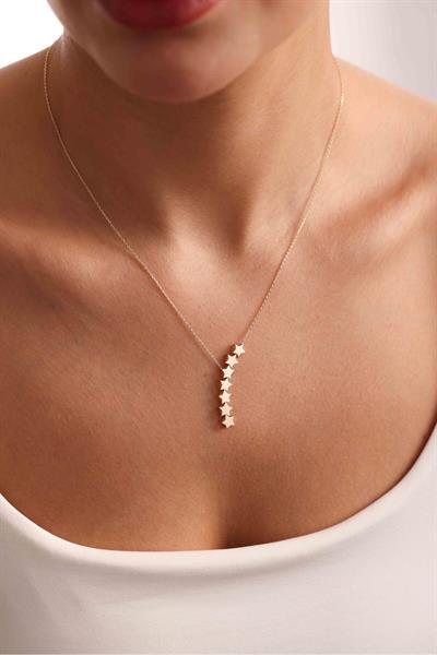 Sallantılı Yıldız Kolye Bileklik Set
