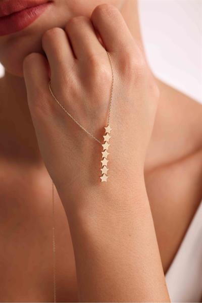Sallantılı Yıldız Kolye Bileklik Set