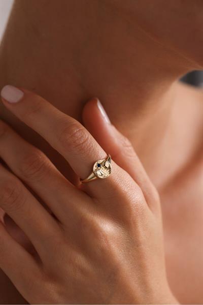 Siyah Taşlı Burç Horoscope Heritage Yüzük