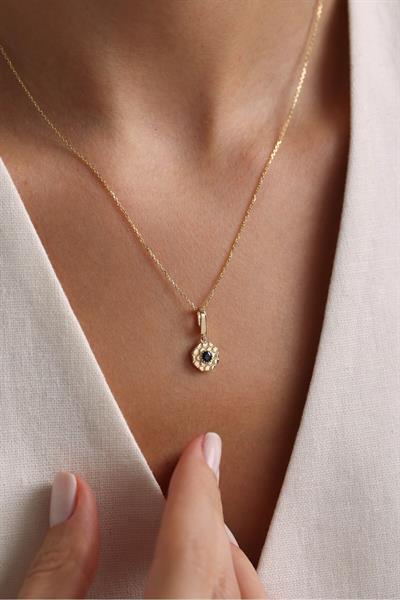 Siyah Stone Octo Kilitli Charm Pendant