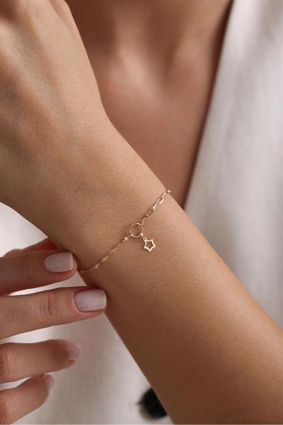 Slim Yıldız Sallantılı Işıltılı Bileklik
