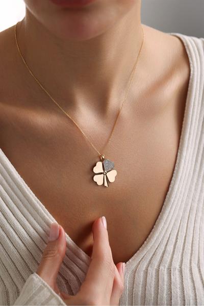 Taşlı Biggo Yonca Kolye Ucu