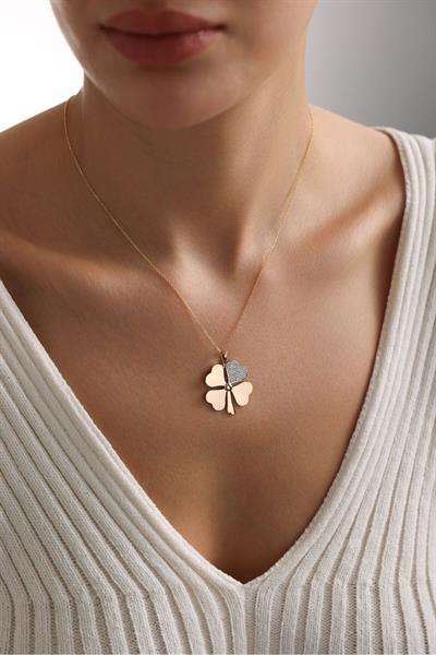 Taşlı Biggo Yonca Kolye Ucu