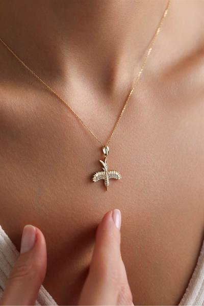 Taşlı Flying Bird Kolye 45 cm