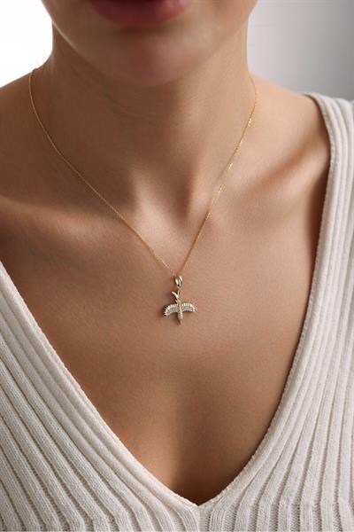 Taşlı Flying Bird Kolye 45 cm