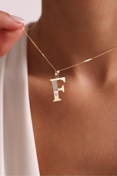 Taşlı Harf Classy Kolye Ucu