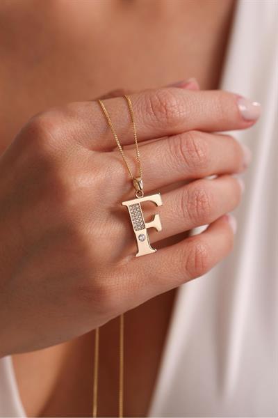 Taşlı Harf Classy Kolye Ucu