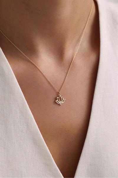 Taşlı Lotus Shine Kolye