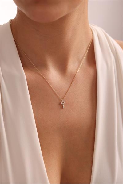 Taşlı Mini Anahtar Şans Kolye