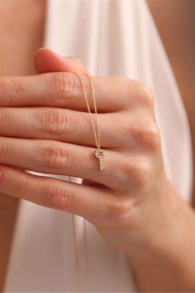 Taşlı Mini Anahtar Şans Kolye