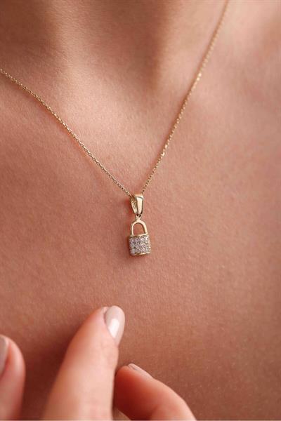 Taşlı Mini Kilit Kolye Ucu