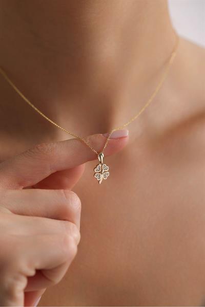 Taşlı Minio Yonca Kolye Ucu