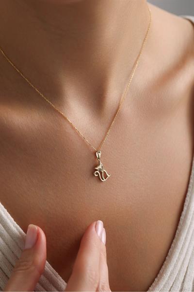 Taşlı Sweety Cat Kedi Kolye 45 cm