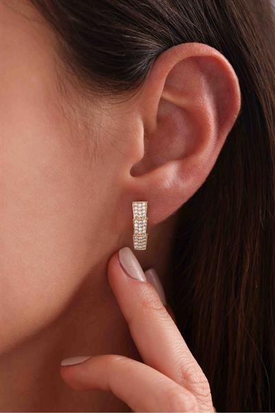 Trend İkonik Serpenti Yılan Taşlı Küpe