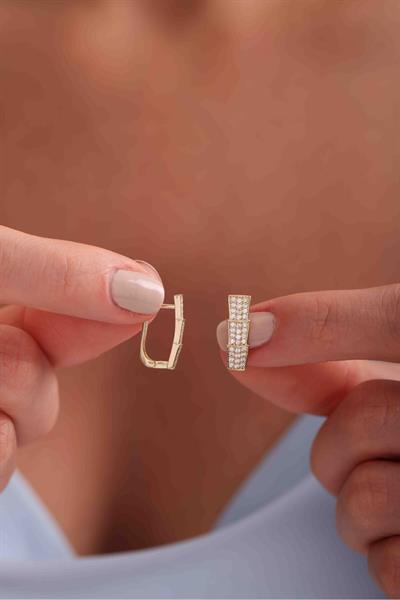 Trend İkonik Serpenti Yılan Taşlı Küpe