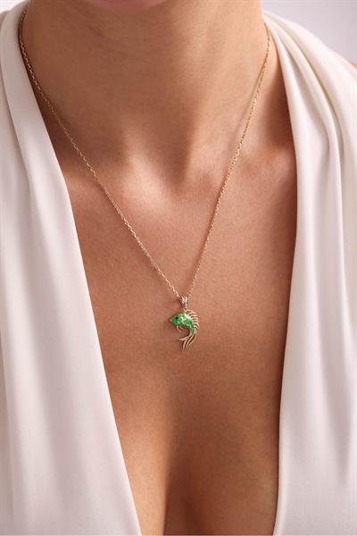 Yeşil Mineli Balık Kolye Ucu