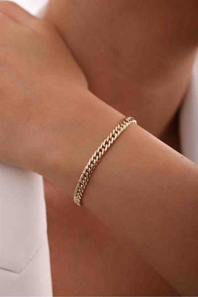 14 Ayar Sık Dokulu Gurmet Bileklik