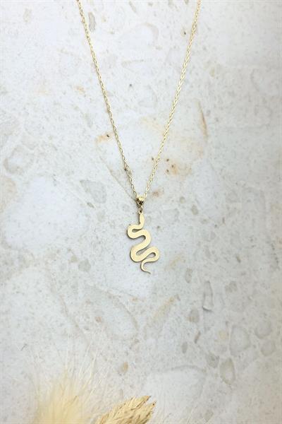 14 Ayar Yılan Model Altın Kolye