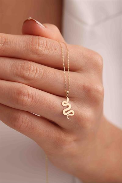 14 Ayar Yılan Model Altın Kolye