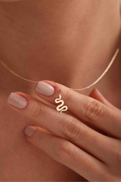 14 Ayar Yılan Model Altın Kolye