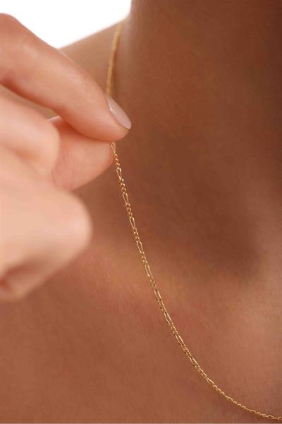 Altın Figaro Kolye 45 Cm