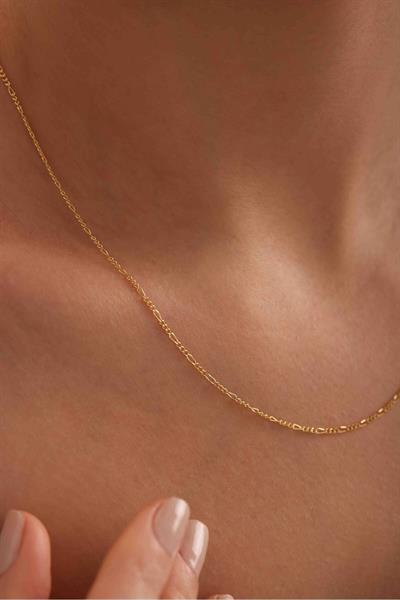 Altın Figaro Kolye 45 Cm