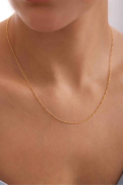 Altın Figaro Kolye 45 Cm