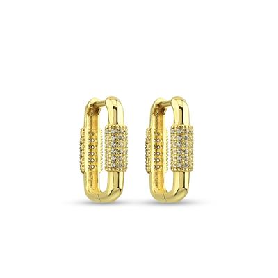 Ara Taşlı Ataş Dikdörtgen Küpe