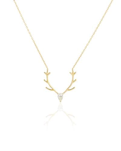 Damla Taşlı Geyik Kolye