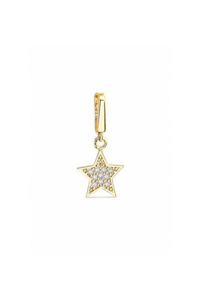 Fully Taşlı Yıldız Kilitli Charm Kolye Ucu