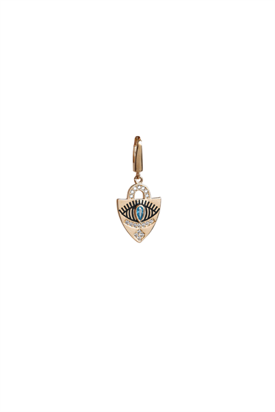 Heritage Kilit Mavi Stone Göz Kilitli Charm Pendant