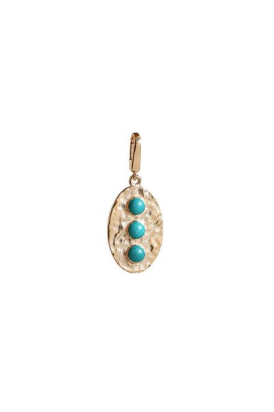 Heritage Mavi Firuze Oval Kilitli Charm Pendant