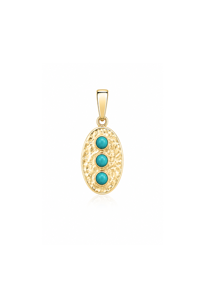 Heritage Mavi Firuze Oval Kilitli Charm Kolye Ucu