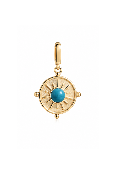 Heritage Mavi Firuze Pusula Charm Pendant