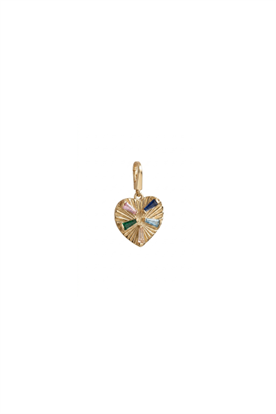 Heritage Mix Stone Kalp Kilitli Charm Pendant