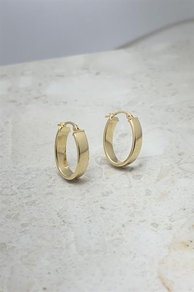 Italyan Tasarım Oval Halka Küpe