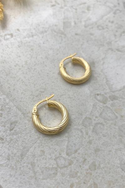 Italyan Tasarım Twist Halka Küpe