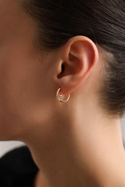 Kalp Taşlı Spine Küpe